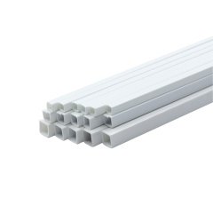 Plastik Beyaz İçi Boş Kare Çıta 6x6mm 50cm 5 Adet