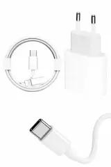 15/pro/pro Max 25w İos Uyumlu Hızlı Şarj Aleti Adaptörlü Beyaz