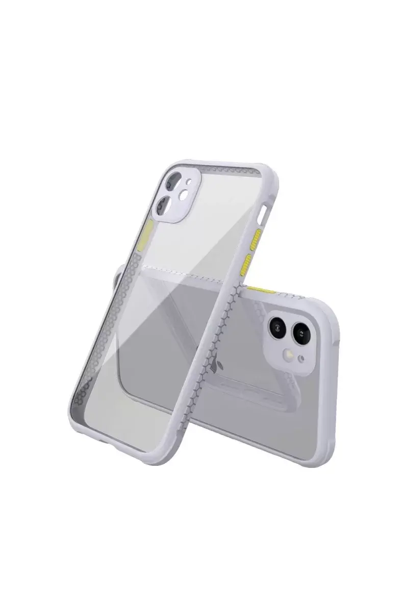 Newface İphone 12 Mini Kılıf Miami Şeffaf Silikon - Lila