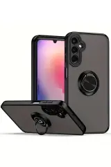 Newface Samsung Galaxy A36 Kılıf Montreal Yüzüklü Silikon Kapak - Siyah