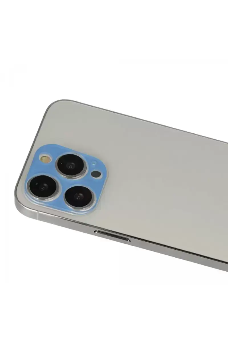 Newface İphone 13 Pro Max Rainbow Kamera Lens Koruma Cam - Mavi