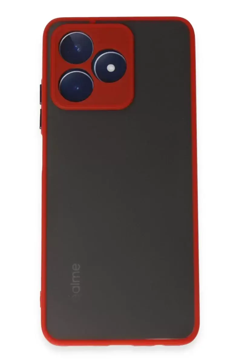 Newface Realme C53 Kılıf Montreal Silikon Kapak - Kırmızı