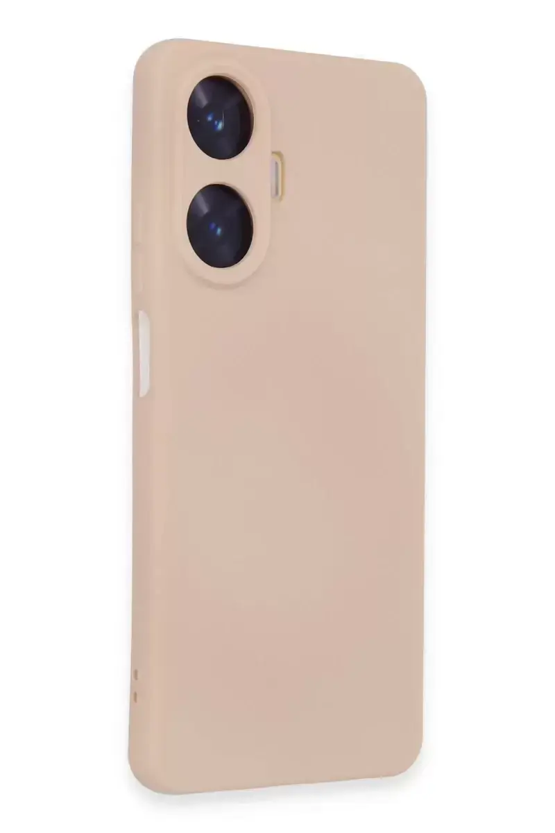 Newface Realme C55 Kılıf Nano İçi Kadife Silikon - Pudra