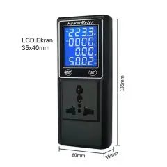 Powermaster Pm-26400 Volt Amper Watt Hz Güç Ölçer Dijital Ekranlı (powermeter)