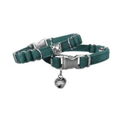 Markapet Kedi Kafalı Kadife Kedi Boyun Tasması 20-32 cm Turkuaz