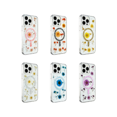 İphone 12 Kılıf Daisy Simli Magsafe Kapak - Gold