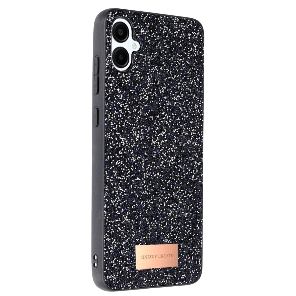 Onegif Samsung Galaxy A06 Bright Simli Kapak - Siyah