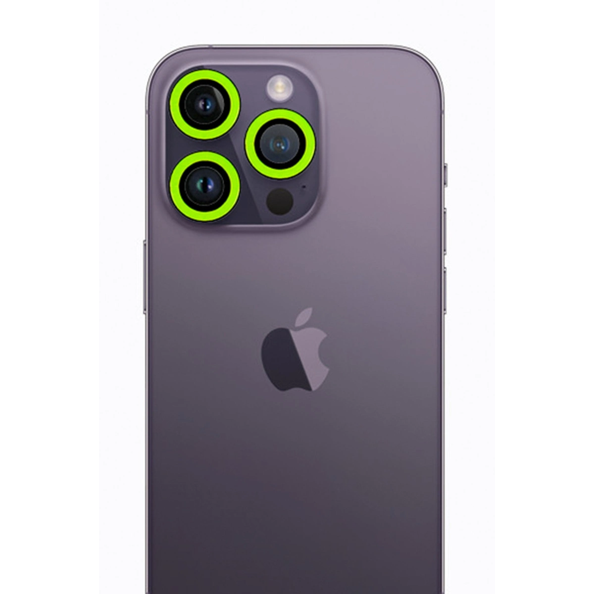 İphone 12 Pro Max Neon Fosforlu Kamera Lens - Yeşil