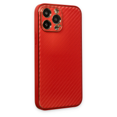 İphone 13 Pro Kılıf Coco Karbon Silikon - Kırmızı
