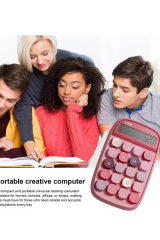 Sevimli Kare Tuşlu 10 Haneli Ldc Ekran Hesap Makinası Pembe