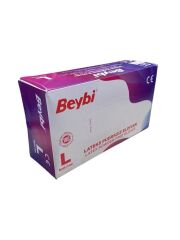 Beybi Lateks L Pudrasız Muayene Eldiven 100'lük Kutu