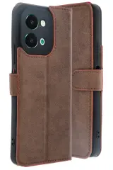 Newface Vivo Y28 Kılıf Trend S Plus Kapaklı Kılıf - Taba