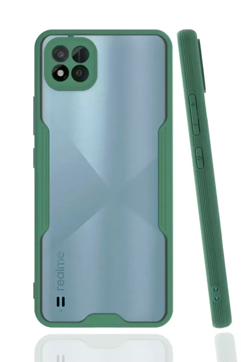 Newface Realme C11 2021 Kılıf Platin Silikon - Yeşil