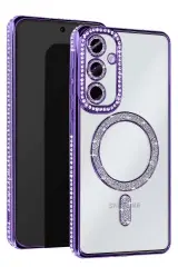 Newface Samsung Galaxy S23 Fe Joke Simli Magneticsafe Kılıf - Derin Mor