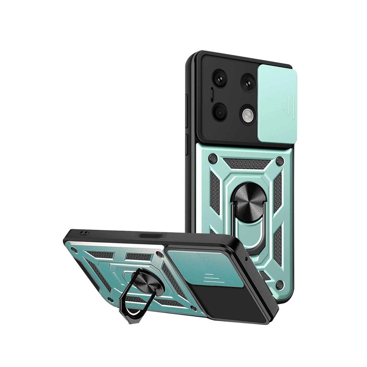 Xiaomi Redmi Note 13 4g Kılıf Pars Lens Yüzüklü Silikon - Yeşil