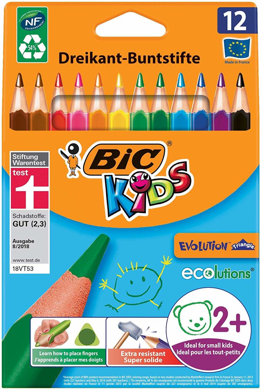 Kids Üçgen Kuruboya Kalem Seti - 12'li