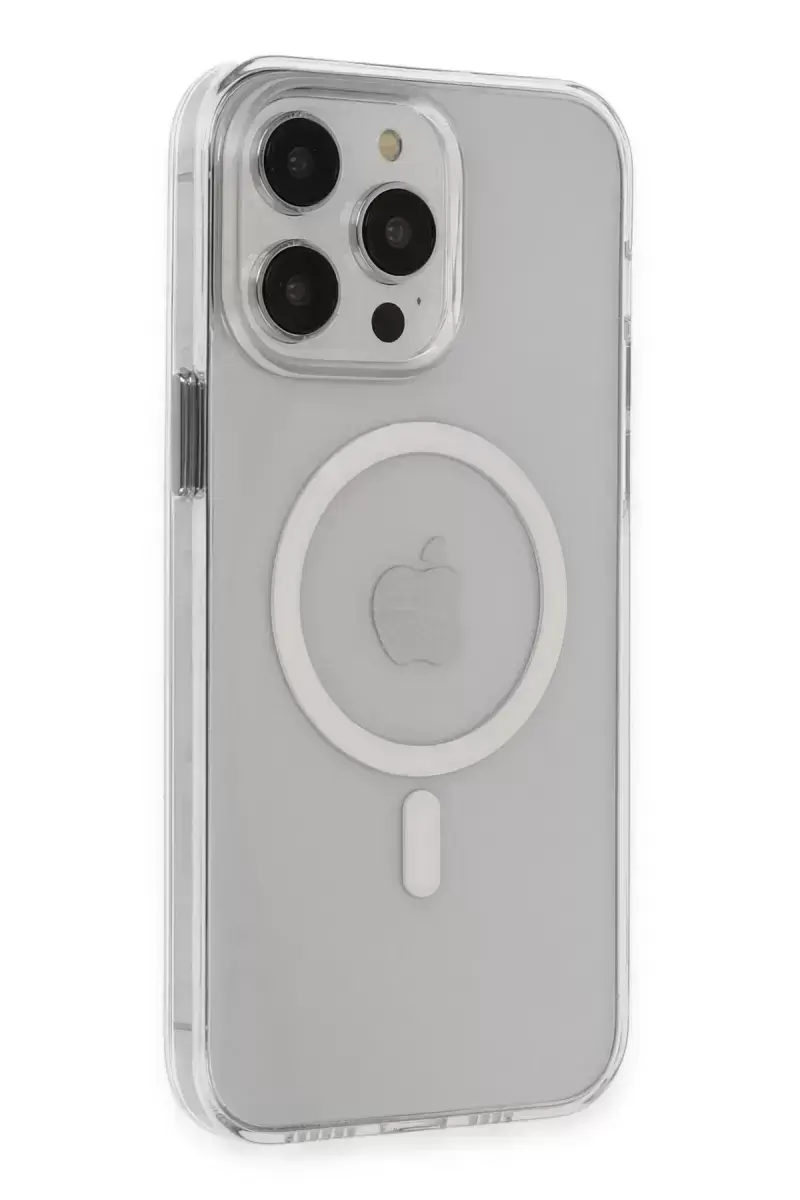 Newface İphone 15 Pro Max Kılıf Tron Şeffaf Magsafe Kapak - Şeffaf