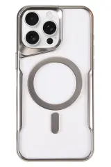 Newface Apple İphone 16 Pro Kılıf Boyi Magsafe Silikon Kapak - Gümüş