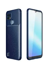 Newface Realme C21 Kılıf Auto Focus Karbon Kapak - Lacivert