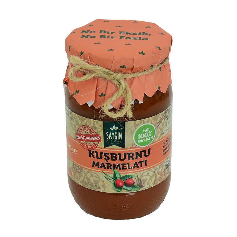 Kuşburnu Marmelatı Şekersiz Cam Kavanoz 400 Gr