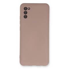 Samsung Galaxy A03s Kılıf Nano İçi Kadife Silikon - Pudra