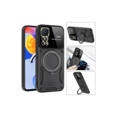 Xiaomi Redmi Note 11 Pro Kılıf Joy Lens Standlı Kapak - Siyah