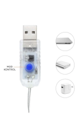 Lw-7 300 Ledli 10 Sarkıt Perde Led Işık, 8 Modlu Uzaktan Kumandalı, 3x3 Metre Peri Telli Led