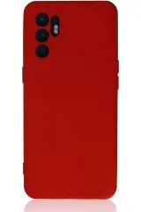 Newface Oppo Reno 6 Kılıf Nano İçi Kadife Silikon - Kırmızı