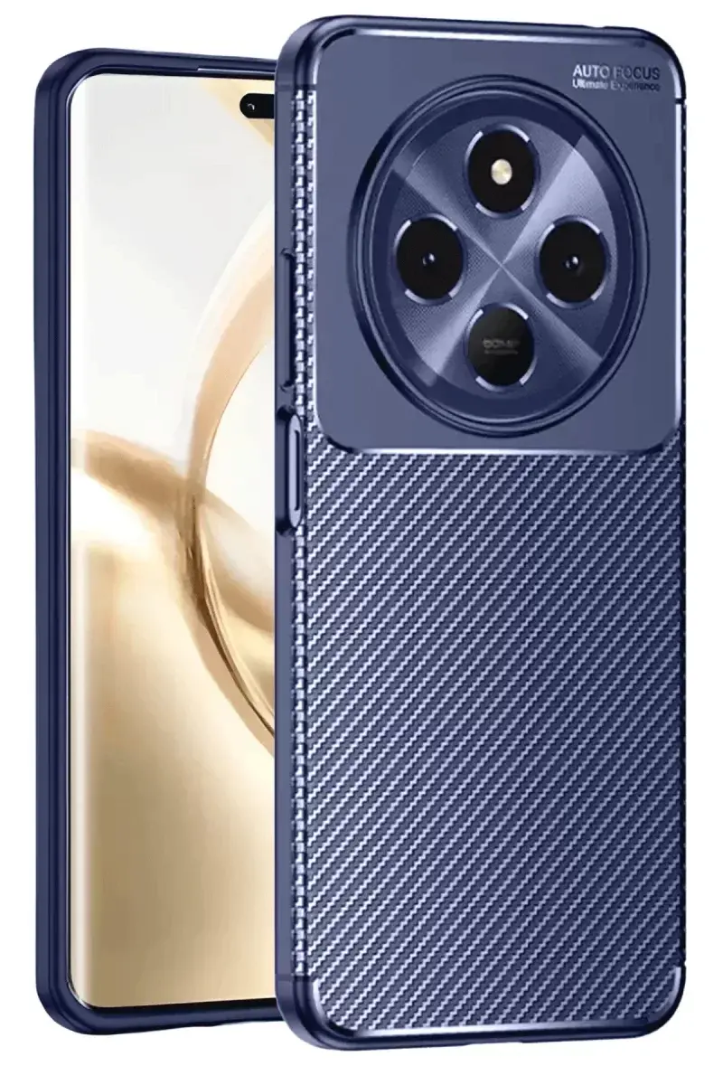 Newface Tecno Spark 30c Kılıf Auto Focus Karbon Kapak - Lacivert