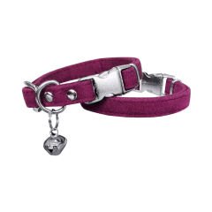 Markapet Kadife Çanlı Kedi Boyun Tasması 20-32 cm Koyu Pembe