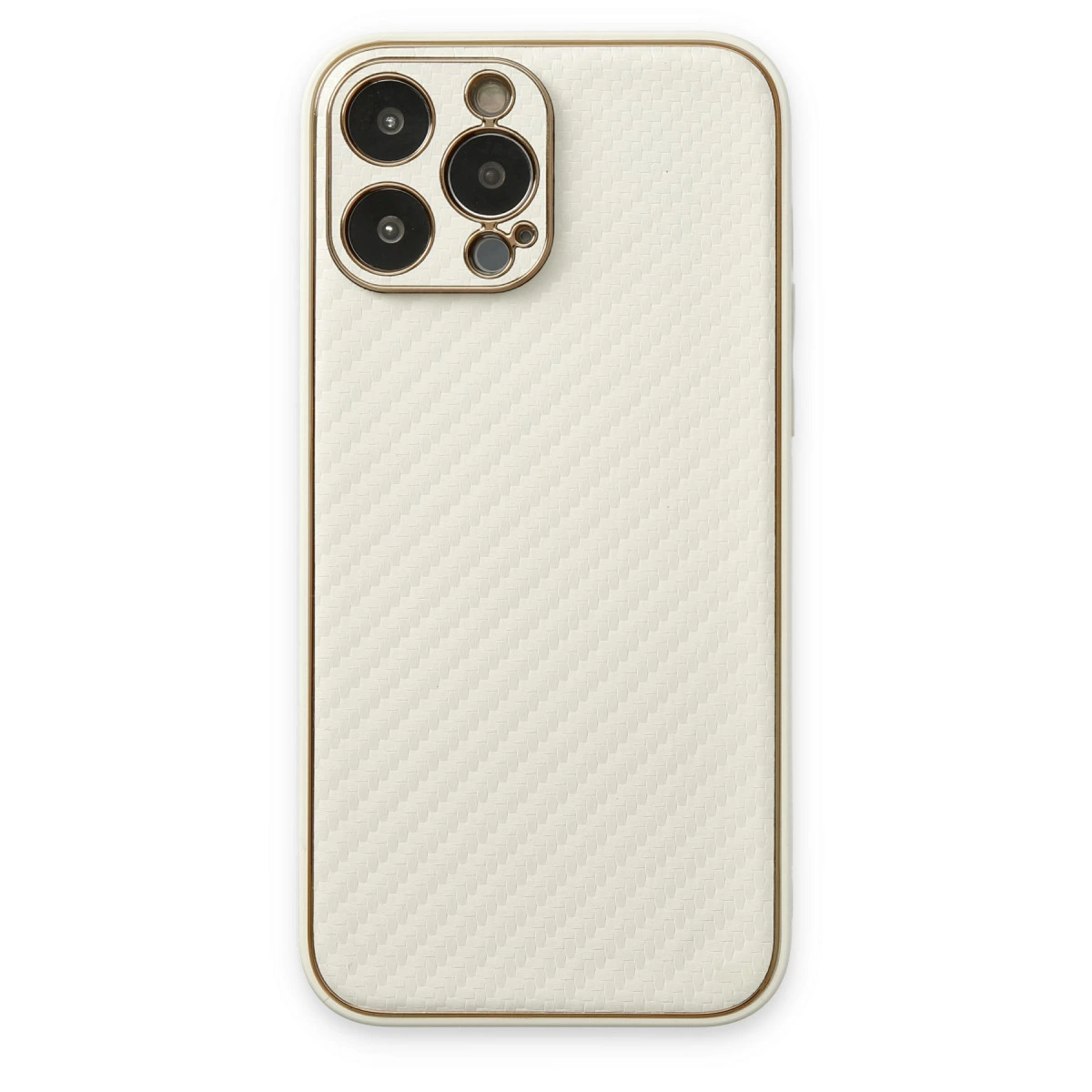 İphone 13 Pro Max Kılıf Coco Karbon Silikon - Beyaz