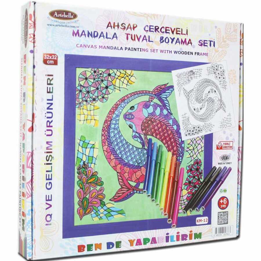 Mandala Tuval Boyama Seti 32x32cm N:Km12