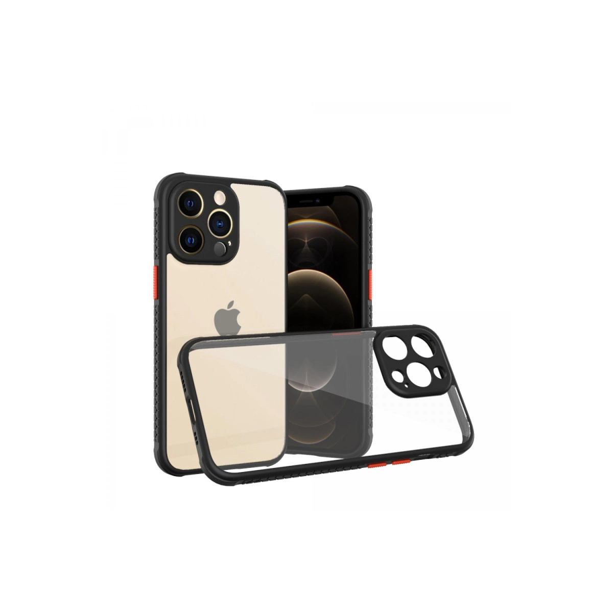 İphone 13 Pro Kılıf Miami Şeffaf Silikon - Siyah