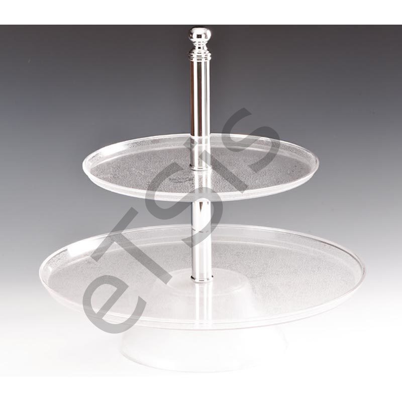 Teşhir Standı, 2 Katlı, Polikarbon, 37 cm, Şeffaf