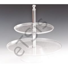 Teşhir Standı, 2 Katlı, Polikarbon, 37 cm, Şeffaf