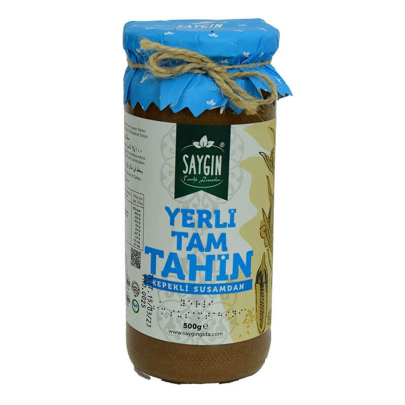 Kepekli Susamdan Yerli Tam Tahin Cam Kavanoz 500 Gr