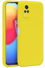 Newface Vivo Y53s Kılıf Nano İçi Kadife Silikon - Sarı