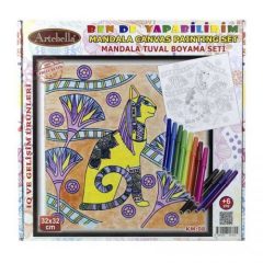 Mandala Tuval Boyama Seti - 32x32cm