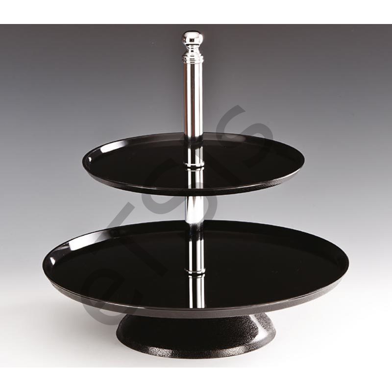 Teşhir Standı, Polikarbon, 2 Katlı, 37 cm, Siyah