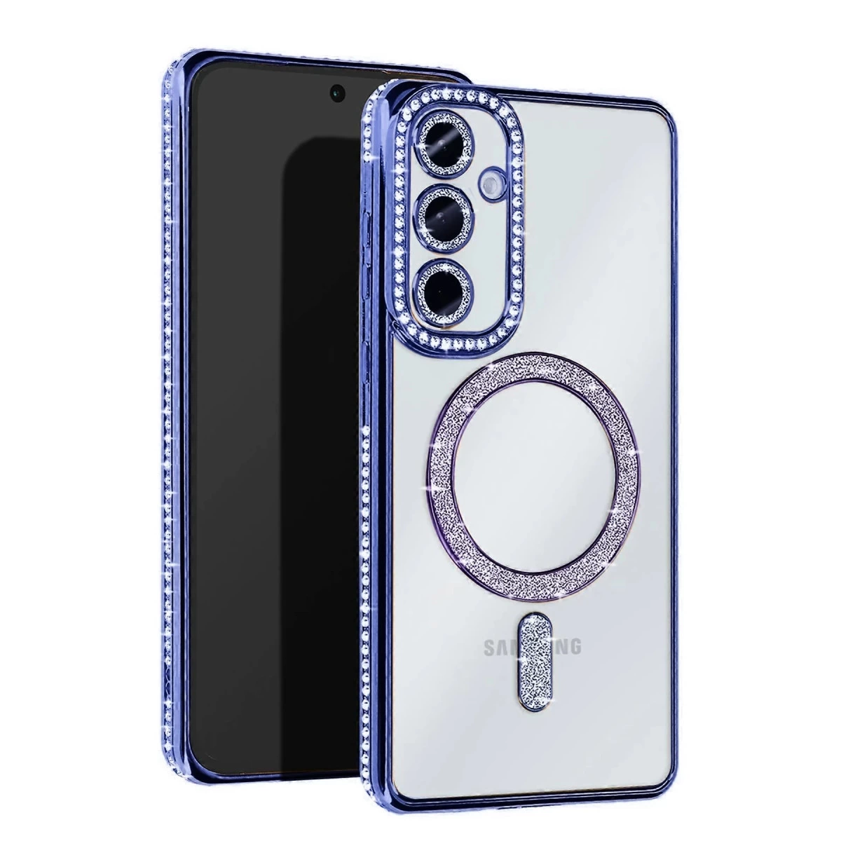 Samsung Galaxy A36 Joke Simli Magneticsafe Kılıf - Mavi