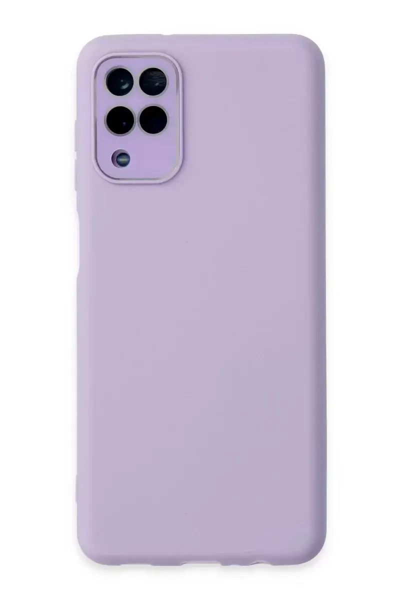 Newface Samsung Galaxy A22 Kılıf Lansman Glass Kapak - Lila
