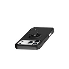 İphone 17 Pro Montreal Yüzüklü Silikon Kapak - Siyah