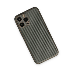 İphone 13 Pro Max Kılıf Coco Karbon Silikon - Füme