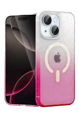 Newface Apple İphone 14 Pummel Shiny Magsafe Kapak - Pembe