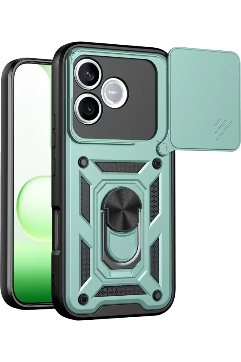 Newface Huawei Honor 600 Lite Pars Lens Yüzüklü Silikon - Yeşil