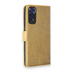 Xiaomi Redmi Note 11 Pro Kılıf Trend S Plus Kapaklı Kılıf - Gold