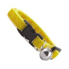 Markapet Kedi Boyun Tasması Kadife Dokulu Çanlı 1*30 cm Sarı