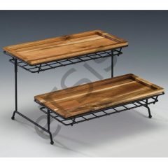 Metal Ayaklı Ahşap Teşhir Standı, 30x30x18 cm