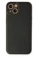 Newface İphone 14 Plus Kılıf Coco Deri Silikon Kapak - Siyah
