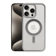 İphone 15 Pro Kılıf Erozi Magsafe Kapak - Gümüş